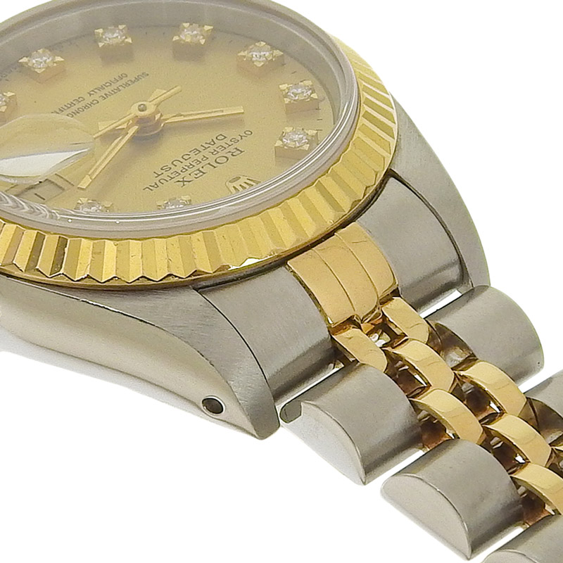 http://ロレックス%20ROLEX%20デイトジャスト%20レディース%20自動巻き%20腕時計%20SS/YG%2010Pダイヤ%20シャンパン文字盤%20S番%201993年%2069173G%20中古%20RO0274