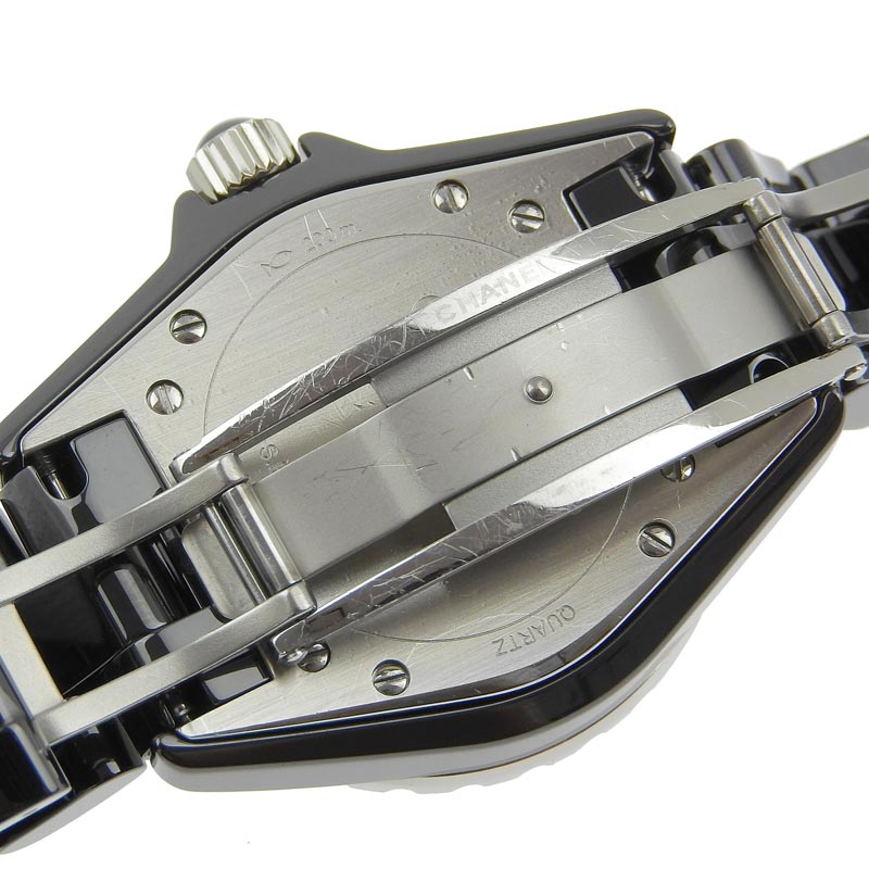 http://シャネル%20CHANEL%20J12%20レディース%20クォーツ%20腕時計%20セラミック/SS%2012Pダイヤモンド%20ブラック文字盤%20H1625%20中古%20CH0934