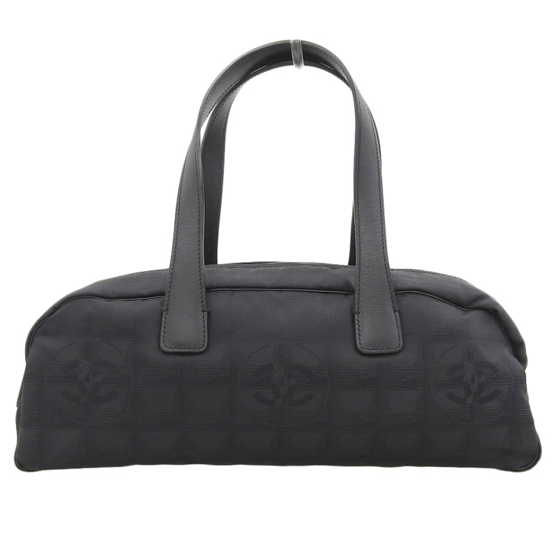 シャネル CHANEL ニュートラベルライン ミニボストン ハンドバッグ ナイロン/レザー ブラック A15828 中古 CH0937