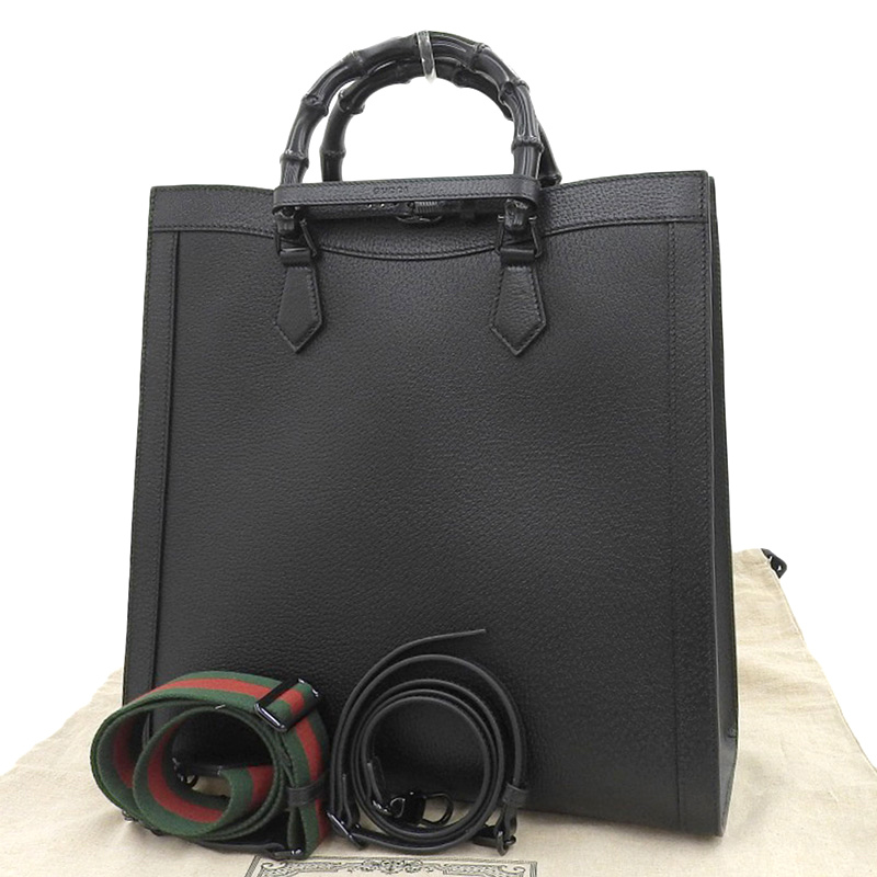 http://グッチ%20GUCCI%20バンブー%20ダイアナ%20ラージ%202WAYバッグ%20トートバッグ%20ショルダーバッグ%20レザー%20ソーブラック%20703218%20美品%20GU0592