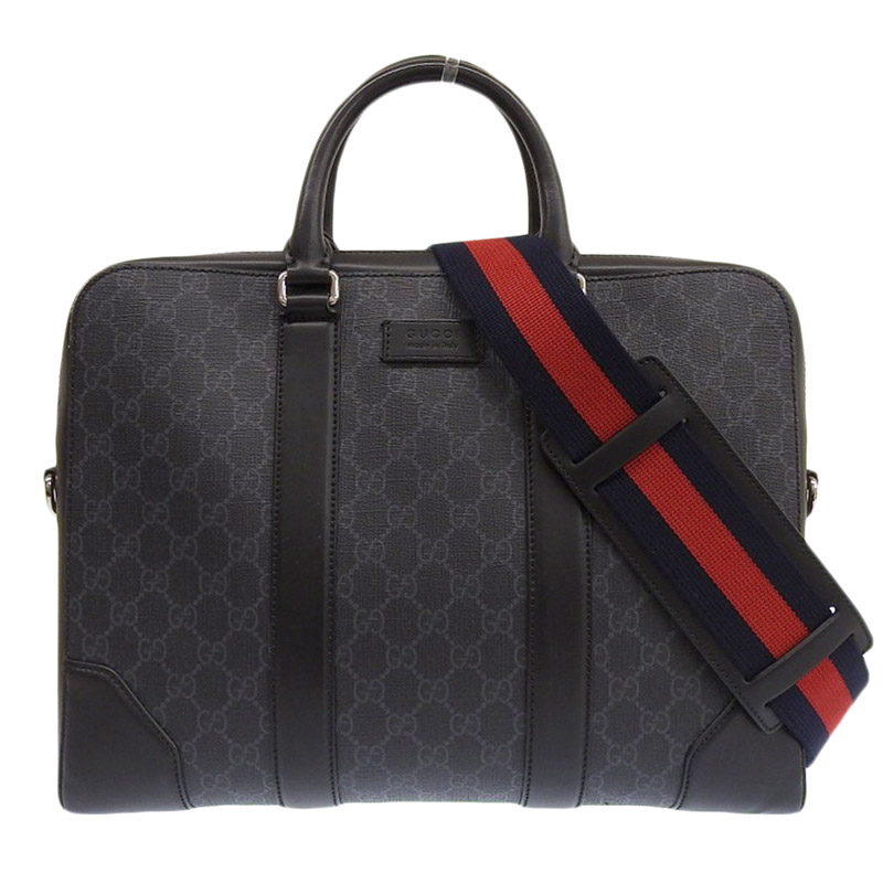 http://グッチ%20GUCCI%202WAYバッグ%20ビジネスバッグ%20ブリーフケース%20GGスプリームキャンバス/レザー%20ブラック%20474135%20中古%20GU0596