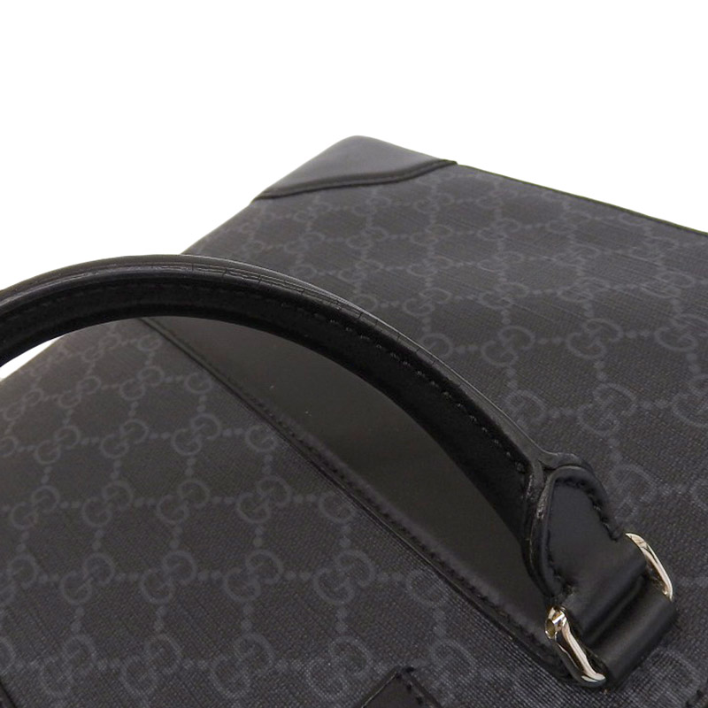 http://グッチ%20GUCCI%202WAYバッグ%20ビジネスバッグ%20ブリーフケース%20GGスプリームキャンバス/レザー%20ブラック%20474135%20中古%20GU0596