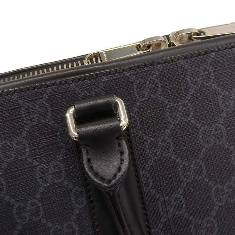 http://グッチ%20GUCCI%202WAYバッグ%20ビジネスバッグ%20ブリーフケース%20GGスプリームキャンバス/レザー%20ブラック%20474135%20中古%20GU0596