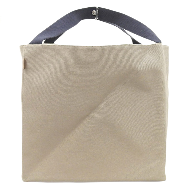 エルメス HERMES トートバッグ キャンバス ベージュ/ネイビー 中古 HE0944