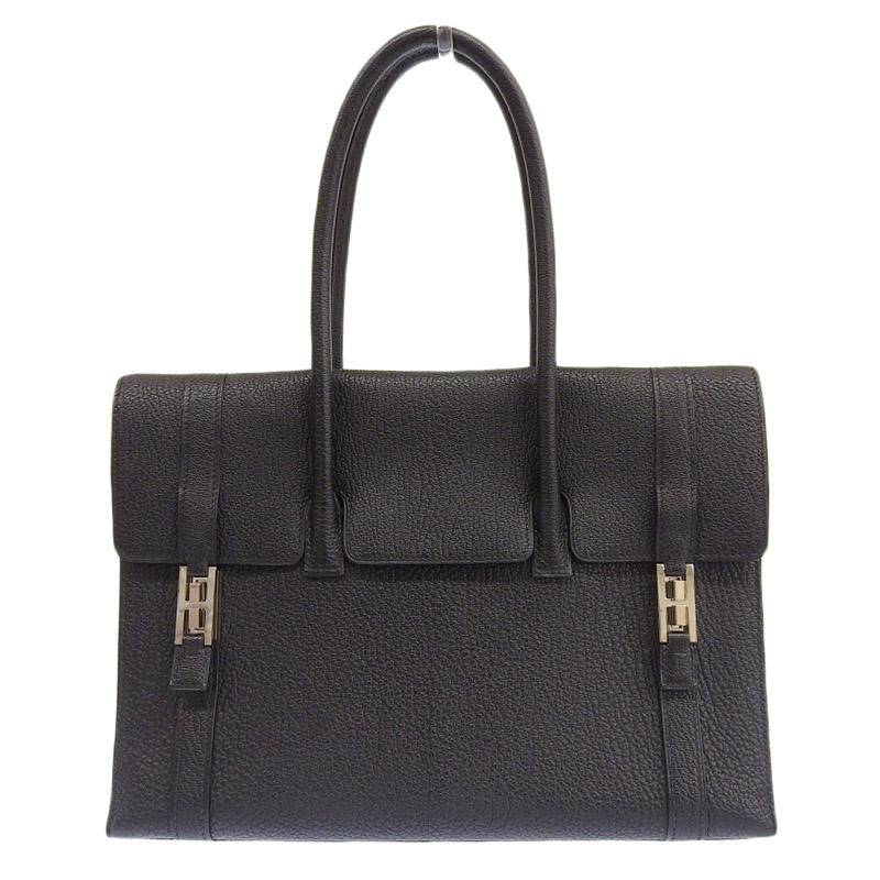 エルメス HERMES ドラッグ32 ハンドバッグ レザー ブラック □H刻印 2004年 中古 HE0947