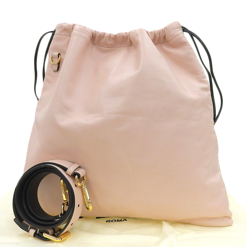 http://フェンディ%20FENDI%20スリムクラッチ%20ミディアム%20ショルダーバッグ%20斜め掛けショルダー%20レザー%20ピンク%208BT338%20中古%20OB1882
