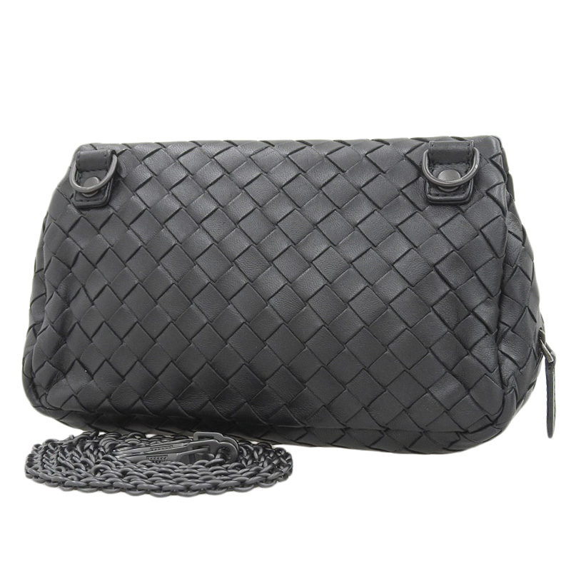 http://ボッテガヴェネタ%20BOTTEGA%20VENETA%20イントレチャート%20ショルダーバッグ%20レザー%20ブラック%20中古%20OB1913