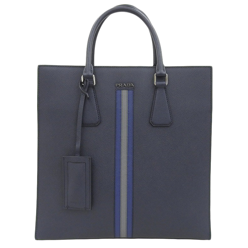 プラダ PRADA トートバッグ サフィアーノ レザー ネイビー 2VG083 中古 OB1919