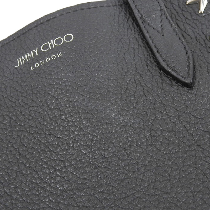http://ジミーチュウ%20JIMMY%20CHOO%202WAYバッグ%20ハンドバッグ%20ショルダーバッグ%20スタースタッズ%20レザー%20ブラック%20中古%20OB1920
