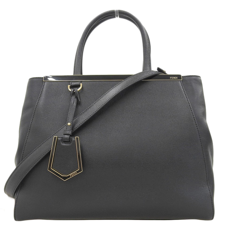 フェンディ FENDI トゥジュール 2WAYバッグ ハンドバッグ ショルダーバッグ レザー ブラック 8BH250 中古 OB1921