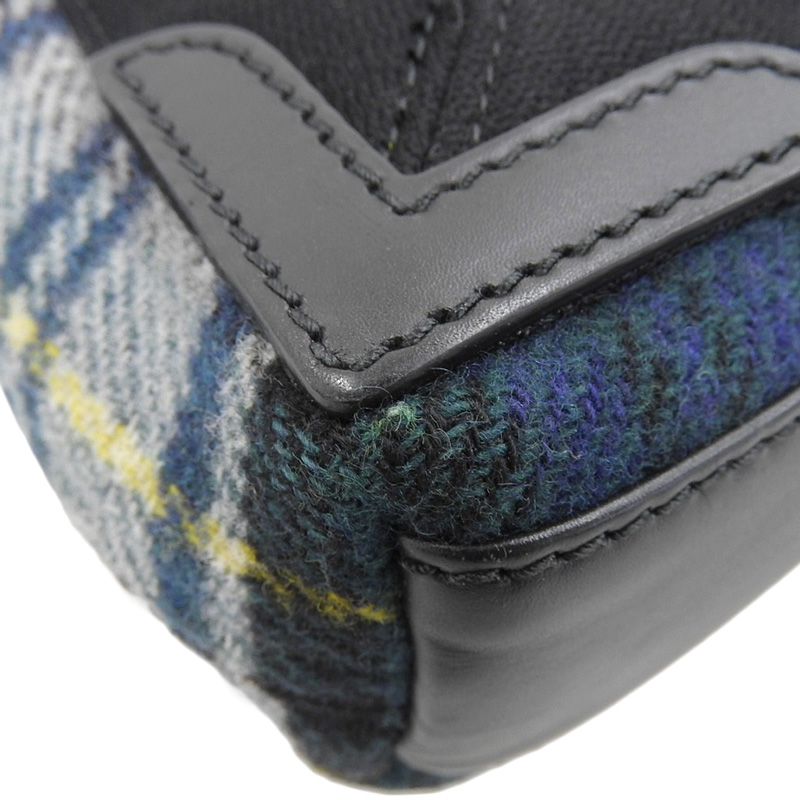 http://バレンシアガ%20BALENCIAGA%20ネイビーカバスXS%202WAY%20ハンドバッグ%20ショルダー%20ウール/レザー%20グリーン系チェック%20390346%20中古%20OB1927
