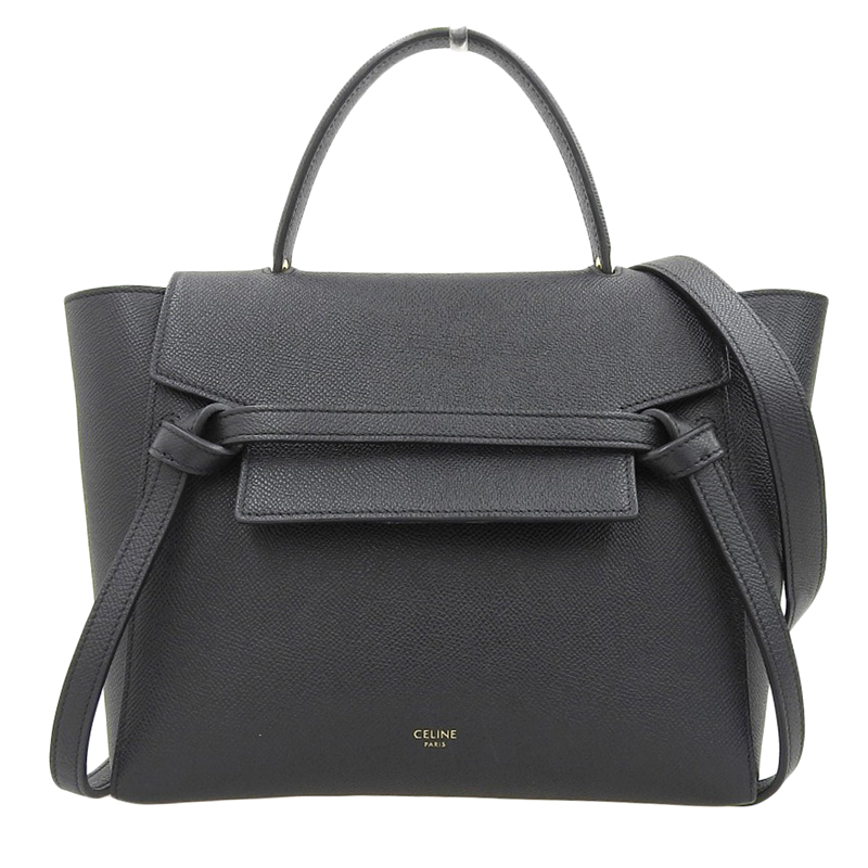 セリーヌ CELINE マイクロ ベルトバッグ 2WAYバッグ ハンドバッグ ショルダーバッグ レザー ブラック 189153ZVA 中古 OB1930