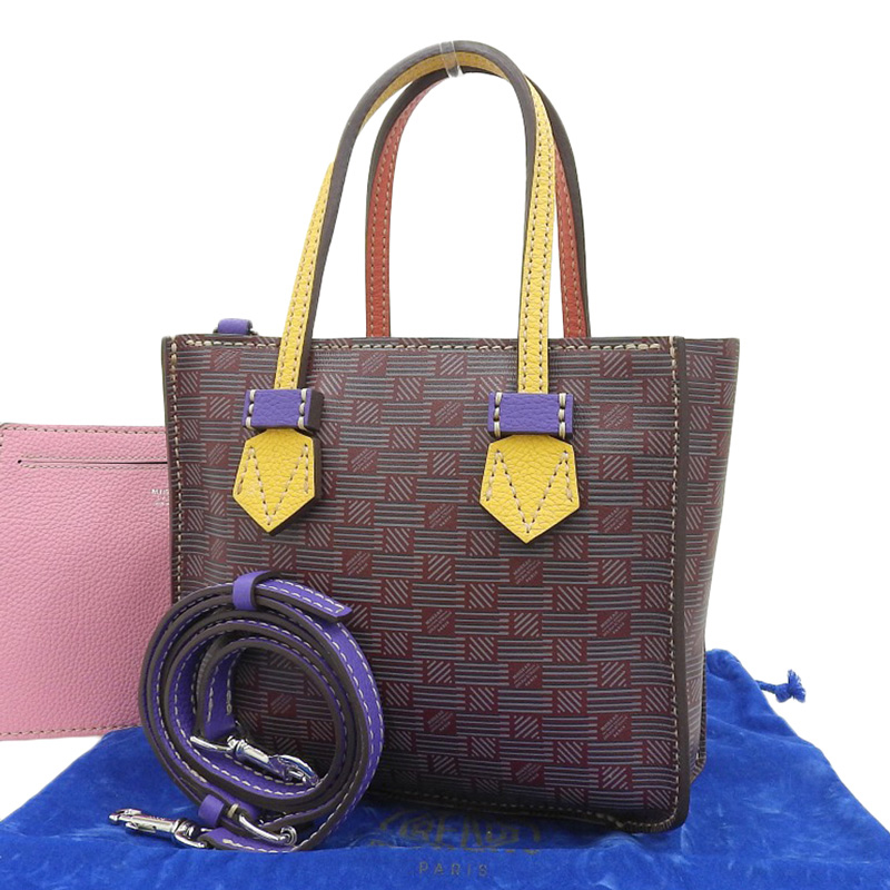 http://モローパリ%20MOREAU%20PARIS%20ブレガンソン%202WAYバッグ%20ハンドバッグ%20ショルダーバッグ%20レザー%20マルチカラー%20美品%20OB1936