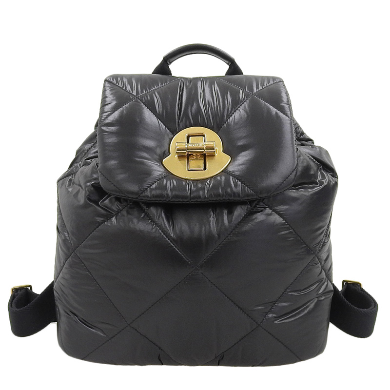モンクレール MONCLER バックパック リュックサック ナイロン/レザー ブラック 中古 OB1942