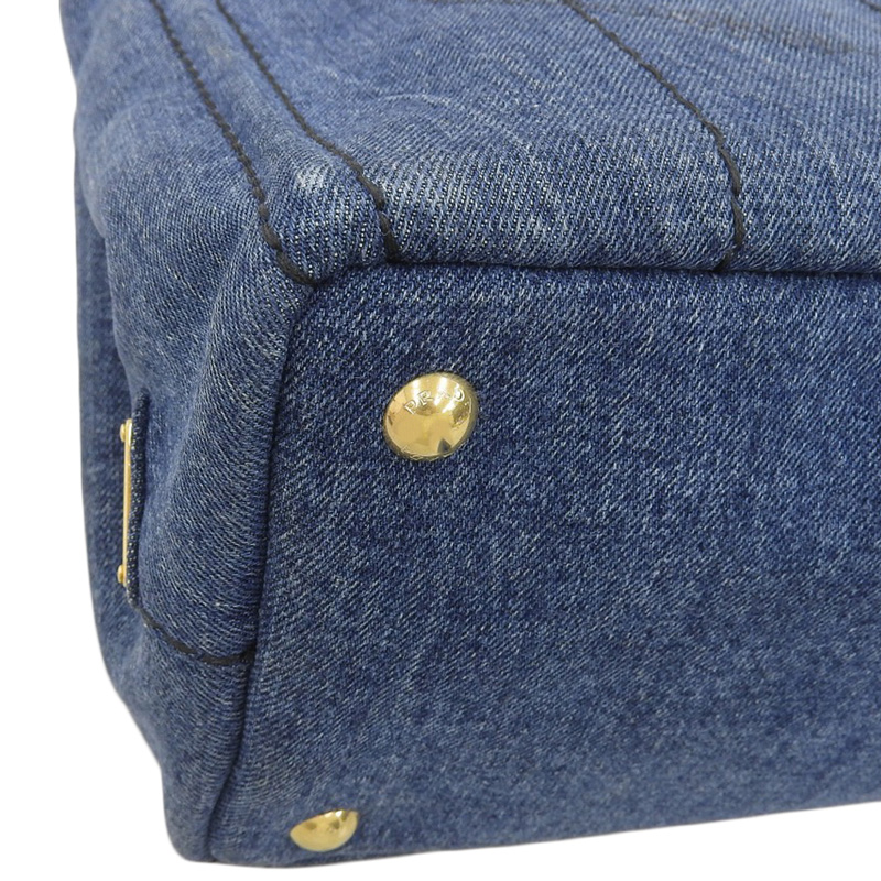 http://プラダ%20PRADA%20カナパ%202WAYバッグ%20トートバッグ%20ショルダーバッグ%20デニム%20ブルー%201BG439%20中古%20OB1948