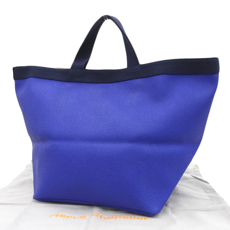 http://エルベシャプリエ%20HERVE%20CHAPELIER%20ハンドバッグ%20トートバッグ%20PVC%20ブルー%20中古%20OB1952
