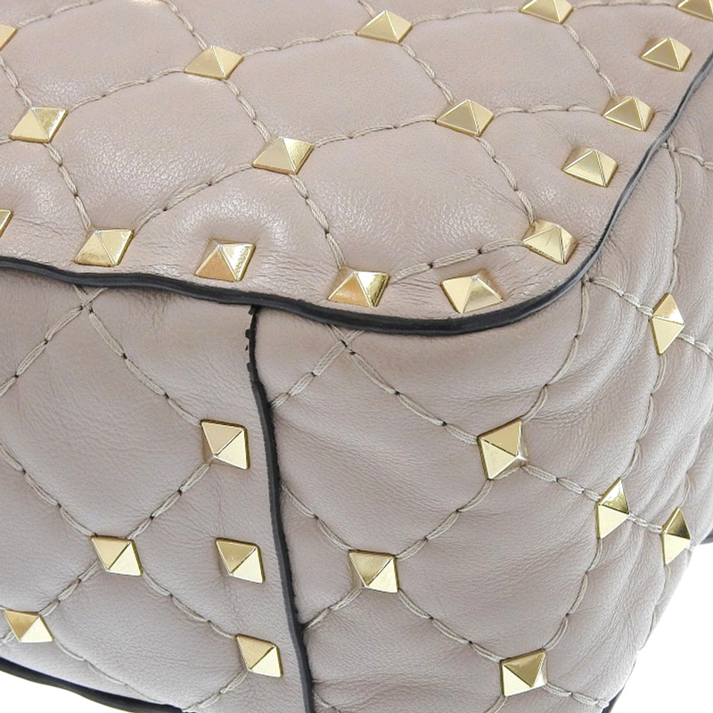 http://ヴァレンティノ%20VALENTINO%20ミディアム%20ナッパ%20ロックスタッズ%20スパイク%20ハンドバッグ%20ショルダーバッグ%20レザー%20ピンク%20中古%20OB1959