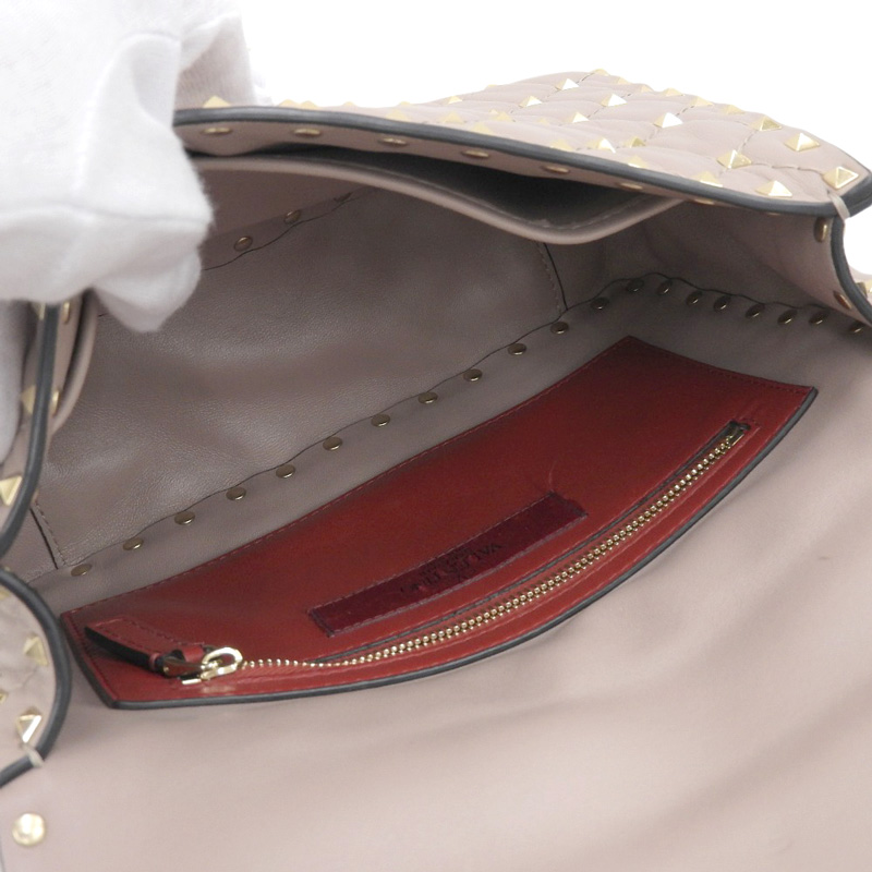 http://ヴァレンティノ%20VALENTINO%20ミディアム%20ナッパ%20ロックスタッズ%20スパイク%20ハンドバッグ%20ショルダーバッグ%20レザー%20ピンク%20中古%20OB1959