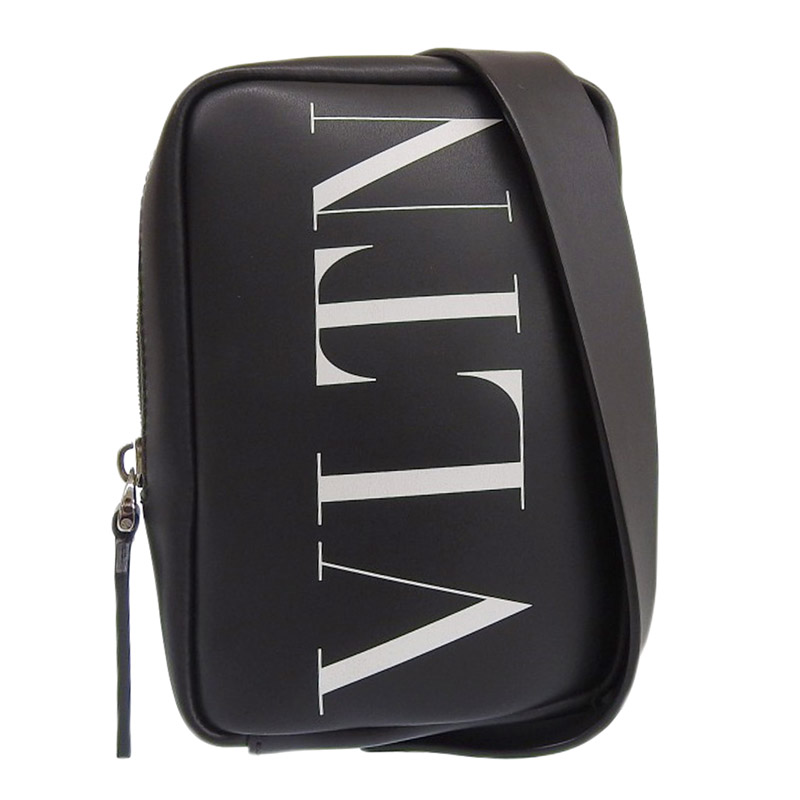 ヴァレンティノ VALENTINO ボディバッグ ウエストバッグ レザー ブラック 中古 OB1960