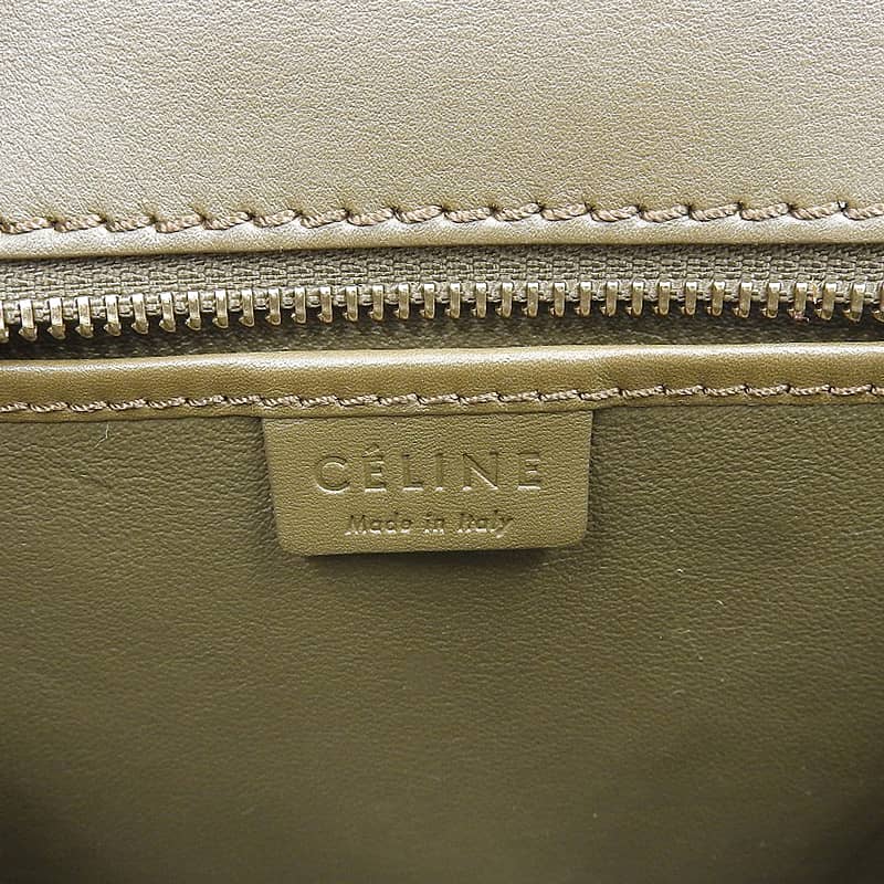 http://セリーヌ%20CELINE%20ラゲージ%20ナノショッパー%202WAYバッグ%20ハンドバッグ%20ショルダーバッグ%20レザー%20カーキ%20中古%20OB2010