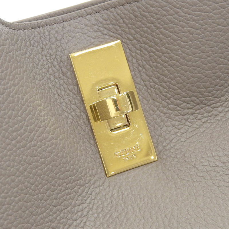 http://セリーヌ%20CELINE%20ティーンバケット16%202WAYバッグ%20ハンドバッグ%20ショルダーバッグ%20レザー%20グレージュ%20中古%20OB2017