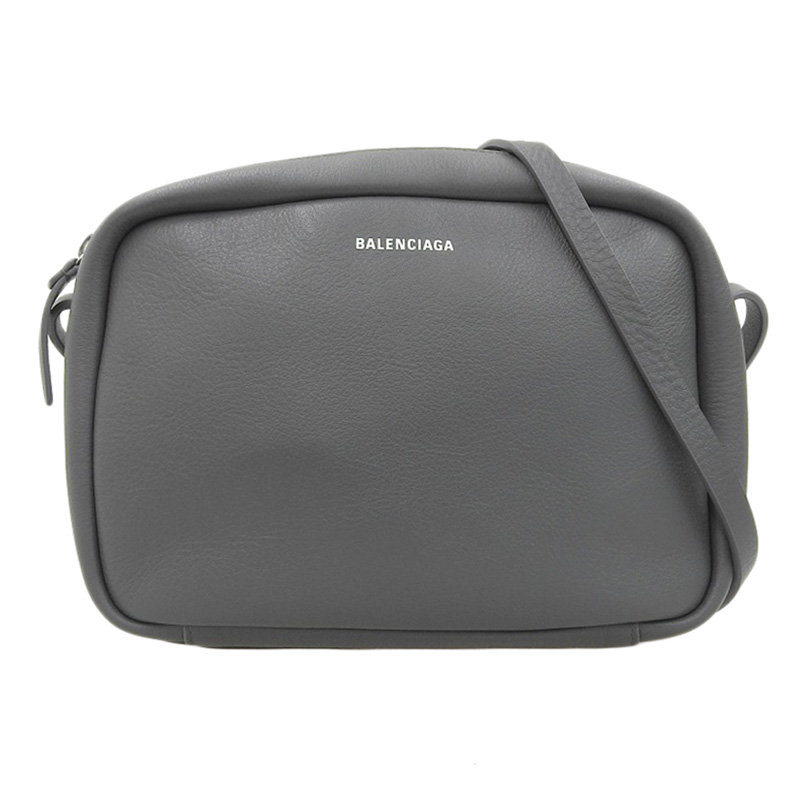 バレンシアガ BALENCIAGA エブリデイ ショルダーバッグ カメラバッグ ポシェット レザー グレー 489812 中古 OB2021