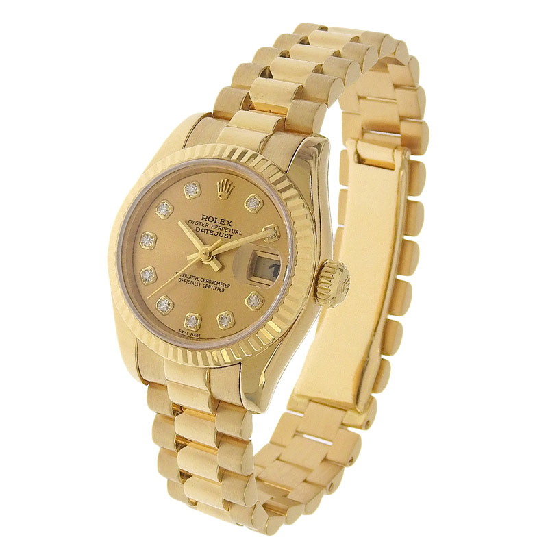 http://ロレックス%20ROLEX%20デイトジャスト%20レディース%20自動巻き%20K18YG%2010Pダイヤモンド%20シャンパン文字盤%20Y番%202003年%20179178G%20中古%20RO0276