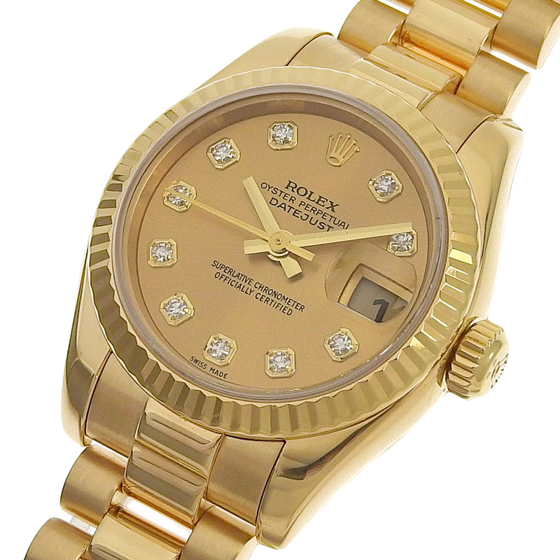 http://ロレックス%20ROLEX%20デイトジャスト%20レディース%20自動巻き%20K18YG%2010Pダイヤモンド%20シャンパン文字盤%20Y番%202003年%20179178G%20中古%20RO0276