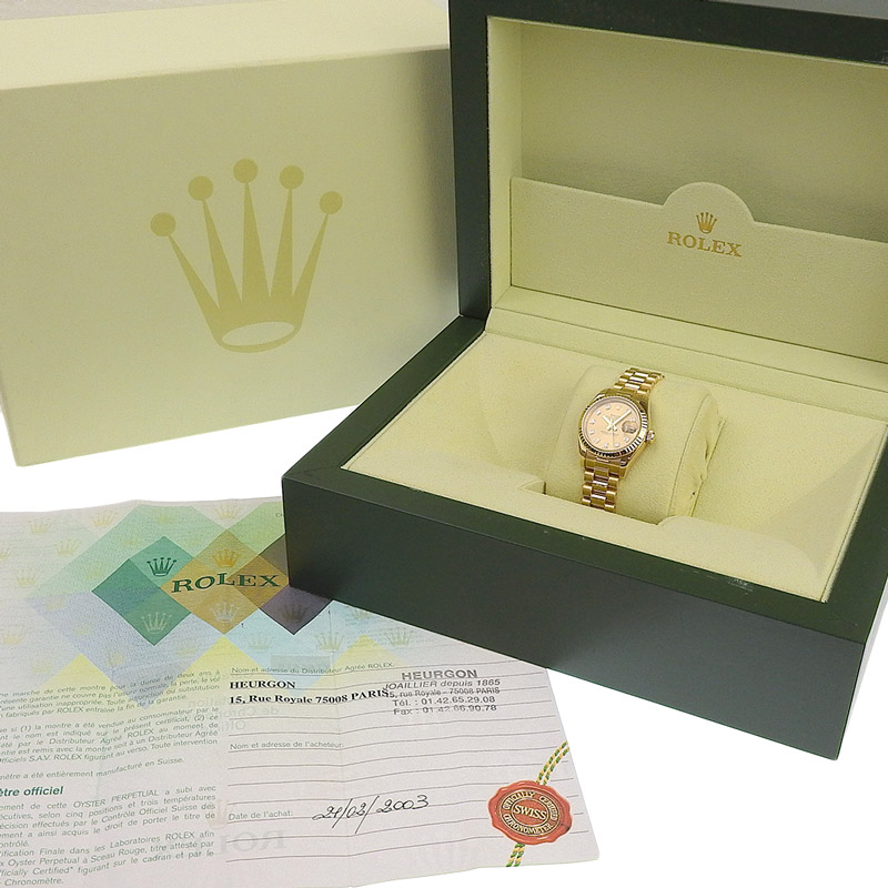 http://ロレックス%20ROLEX%20デイトジャスト%20レディース%20自動巻き%20K18YG%2010Pダイヤモンド%20シャンパン文字盤%20Y番%202003年%20179178G%20中古%20RO0276