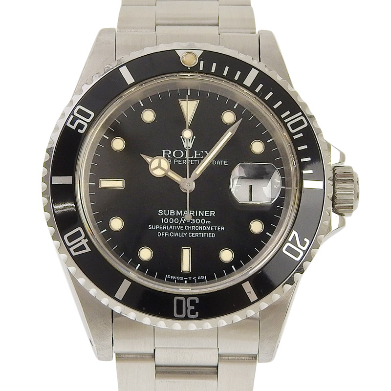 ロレックス ROLEX サブマリーナ デイト メンズ 自動巻き 腕時計 SS ブラック文字盤 N番 1991年 16610 中古 RO0278