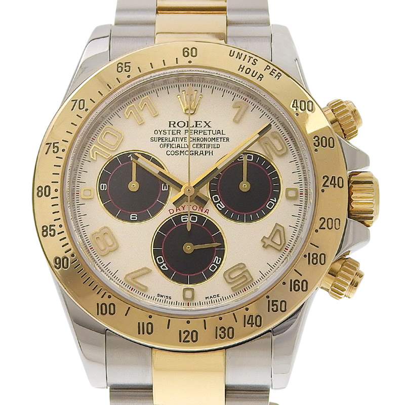 ロレックス ROLEX デイトナ メンズ 自動巻き 腕時計 SS/YG パンダ文字盤 V番 2010年 116523 中古 RO0279