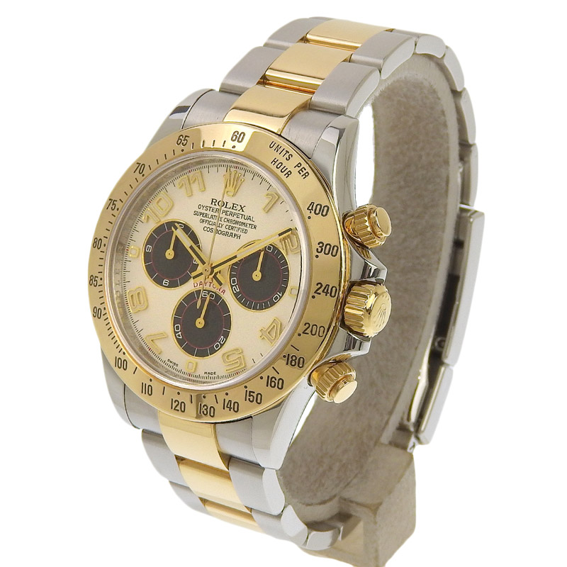 http://ロレックス%20ROLEX%20デイトナ%20メンズ%20自動巻き%20腕時計%20SS/YG%20パンダ文字盤%20V番%202010年%20116523%20中古%20RO0279