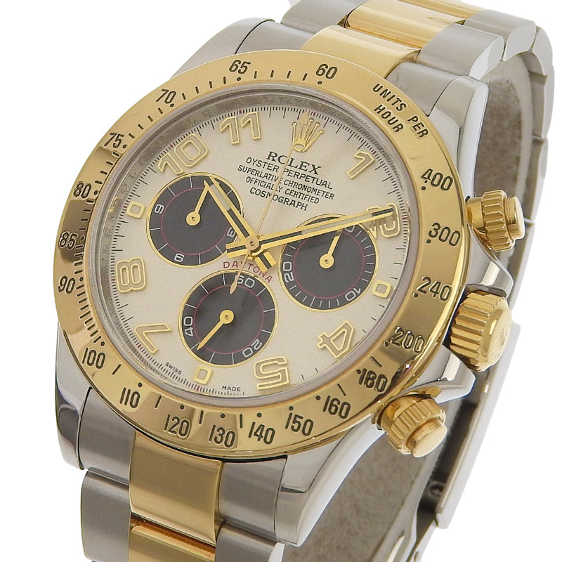 http://ロレックス%20ROLEX%20デイトナ%20メンズ%20自動巻き%20腕時計%20SS/YG%20パンダ文字盤%20V番%202010年%20116523%20中古%20RO0279