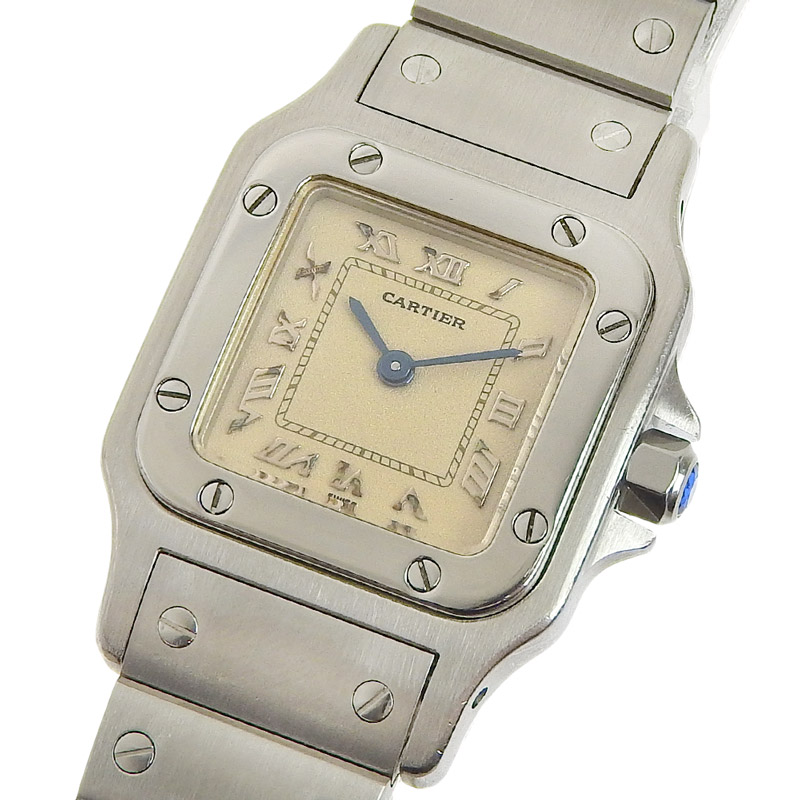 http://カルティエ%20CARTIER%20時計%20サントスガルベSM%20クォーツ%20腕時計%20レディース%20SS%20ホワイト文字盤%20W20056D6%20中古%20CA0462