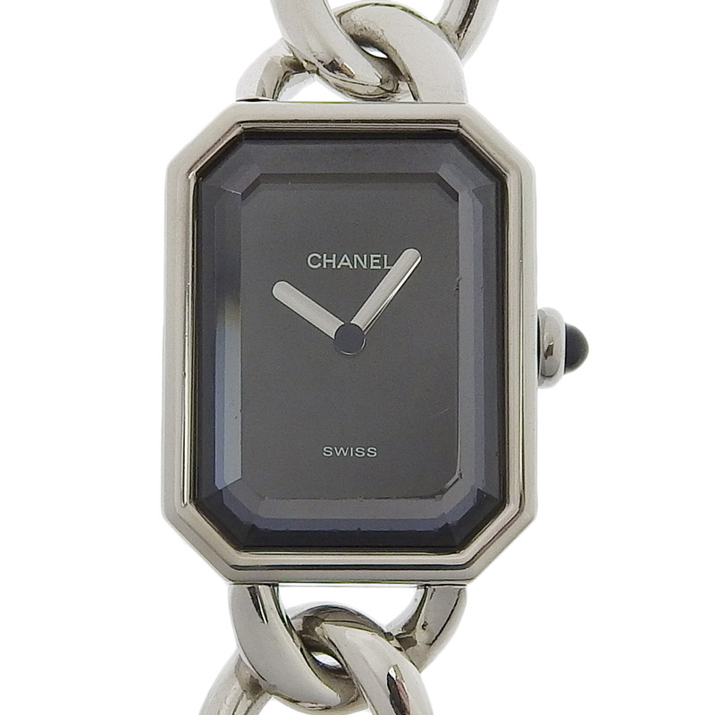 シャネル CHANEL 時計 プルミエール #S クォーツ 腕時計 レディース SS ブラック文字盤 H0452 中古 CH0938