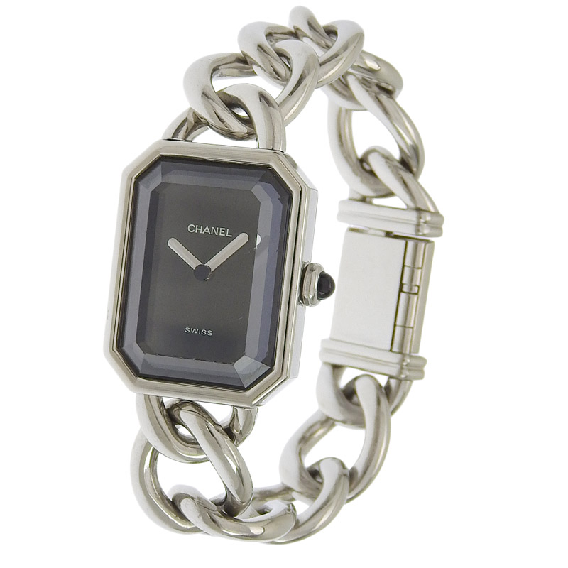http://シャネル%20CHANEL%20時計%20プルミエール%20#S%20クォーツ%20腕時計%20レディース%20SS%20ブラック文字盤%20H0452%20中古%20CH0938