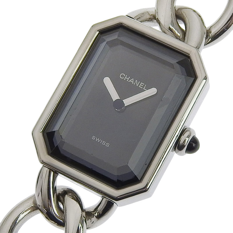 http://シャネル%20CHANEL%20時計%20プルミエール%20#S%20クォーツ%20腕時計%20レディース%20SS%20ブラック文字盤%20H0452%20中古%20CH0938