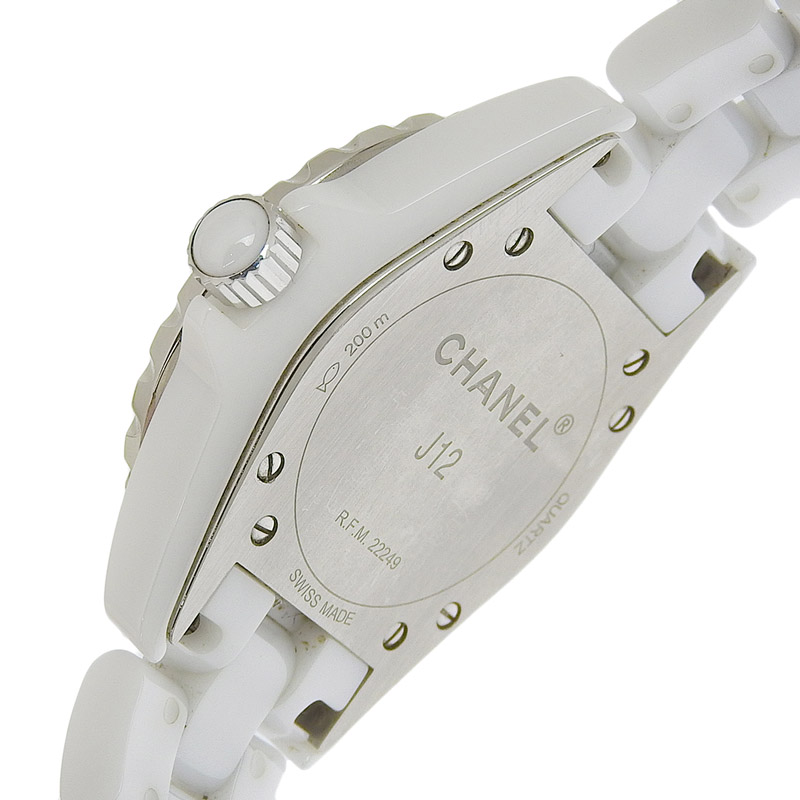 http://シャネル%20CHANEL%20時計%20J12%20クォーツ%20腕時計%20レディース%20セラミック/SS%2012P%20ダイヤモンド%20ホワイト文字盤%20H1628%20中古%20CH0939