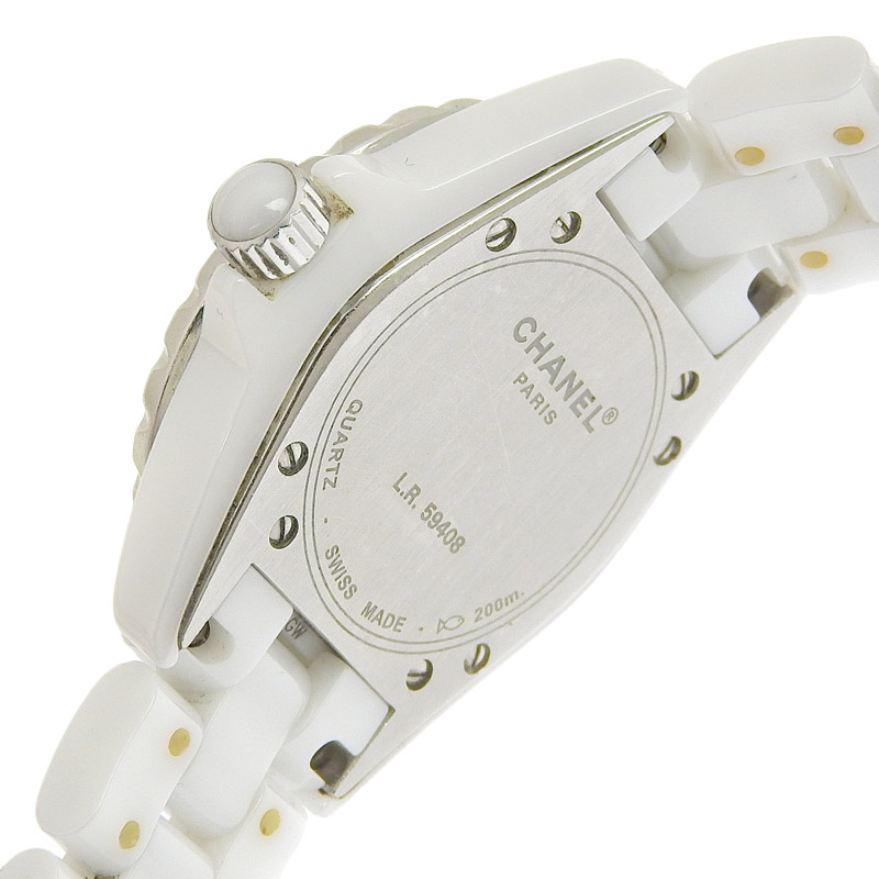 http://シャネル%20CHANEL%20時計%20J12%20クォーツ%20腕時計%20レディース%20セラミック/SS%2012P%20ダイヤモンド%20ホワイト文字盤%20H1628%20中古%20CH0940