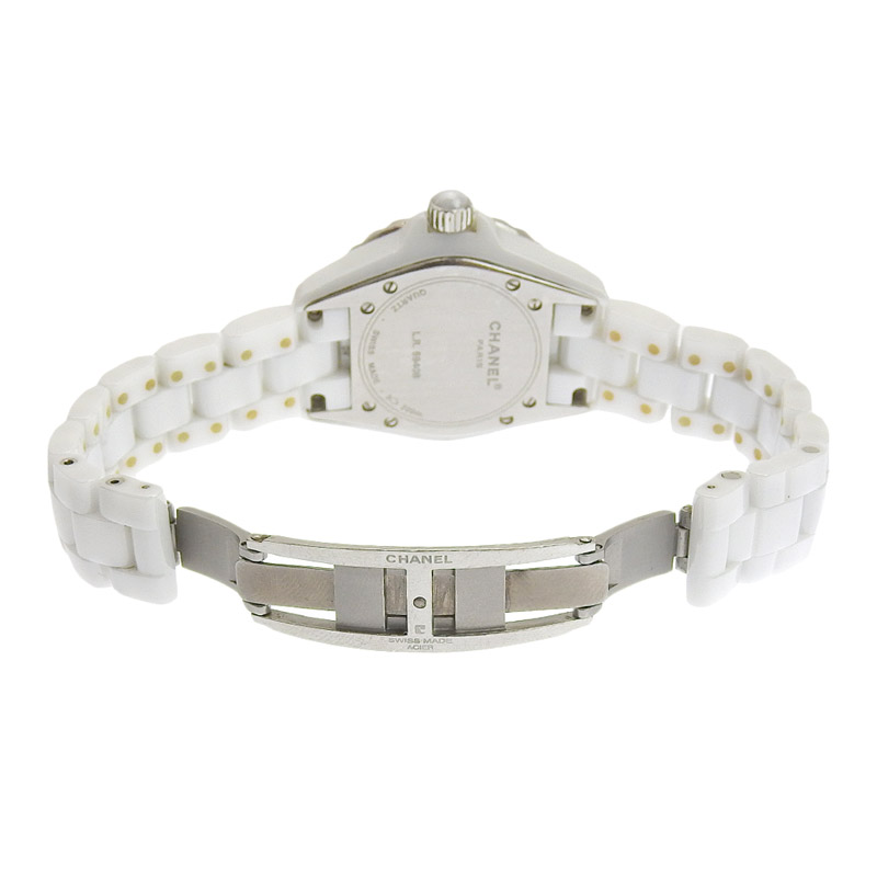 http://シャネル%20CHANEL%20時計%20J12%20クォーツ%20腕時計%20レディース%20セラミック/SS%2012P%20ダイヤモンド%20ホワイト文字盤%20H1628%20中古%20CH0940