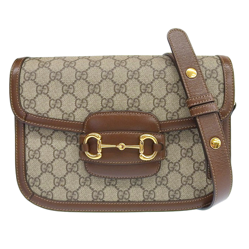 http://グッチ%20GUCCI%20ホースビット%201955%20ショルダーバッグ%20GGスプリームキャンバス/レザー%20ベージュ/ブラウン%20602204%20中古%20GU0597