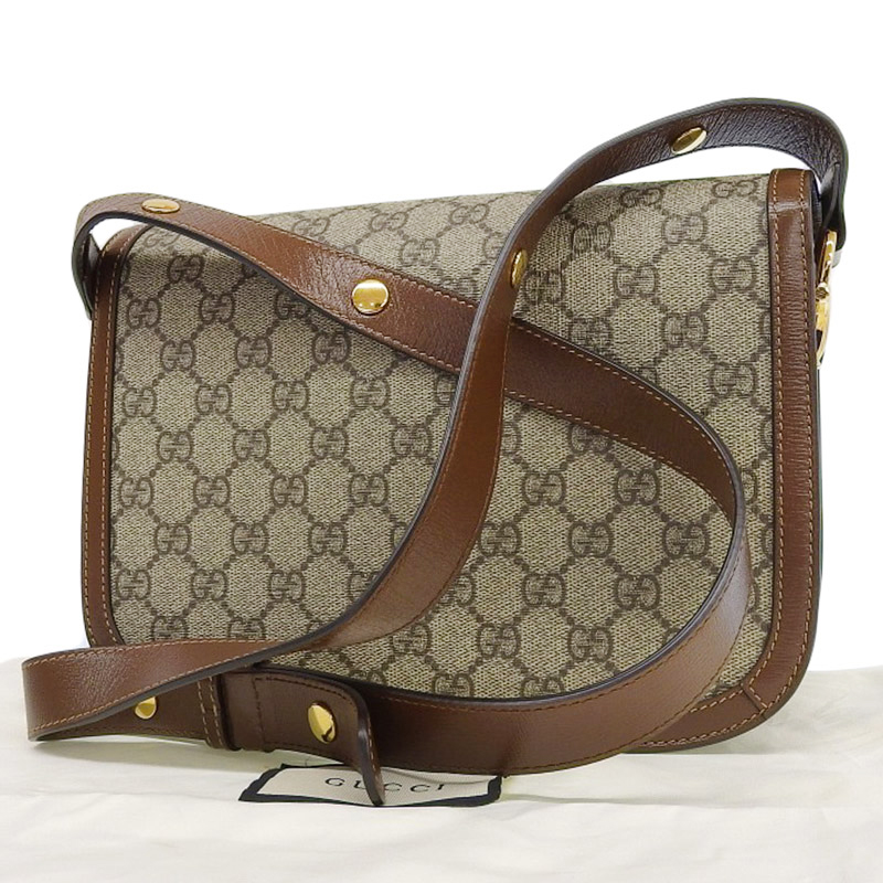 http://グッチ%20GUCCI%20ホースビット%201955%20ショルダーバッグ%20GGスプリームキャンバス/レザー%20ベージュ/ブラウン%20602204%20中古%20GU0597