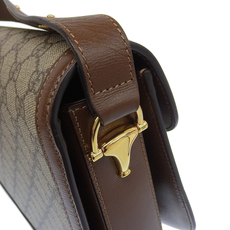 http://グッチ%20GUCCI%20ホースビット%201955%20ショルダーバッグ%20GGスプリームキャンバス/レザー%20ベージュ/ブラウン%20602204%20中古%20GU0597