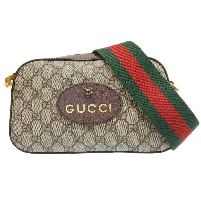 グッチ GUCCI ネオヴィンテージ GGスプリーム メッセンジャーバッグ ショルダーバッグ ベージュ エボニー 476466 美品 GU0600