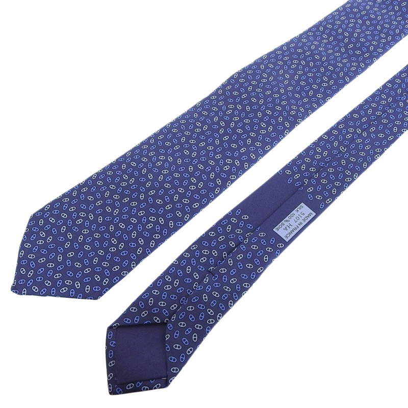 http://エルメス%20HERMES%20シェーヌダンクル%20ネクタイ%20シルク%20ブルー%20美品%20HE0959