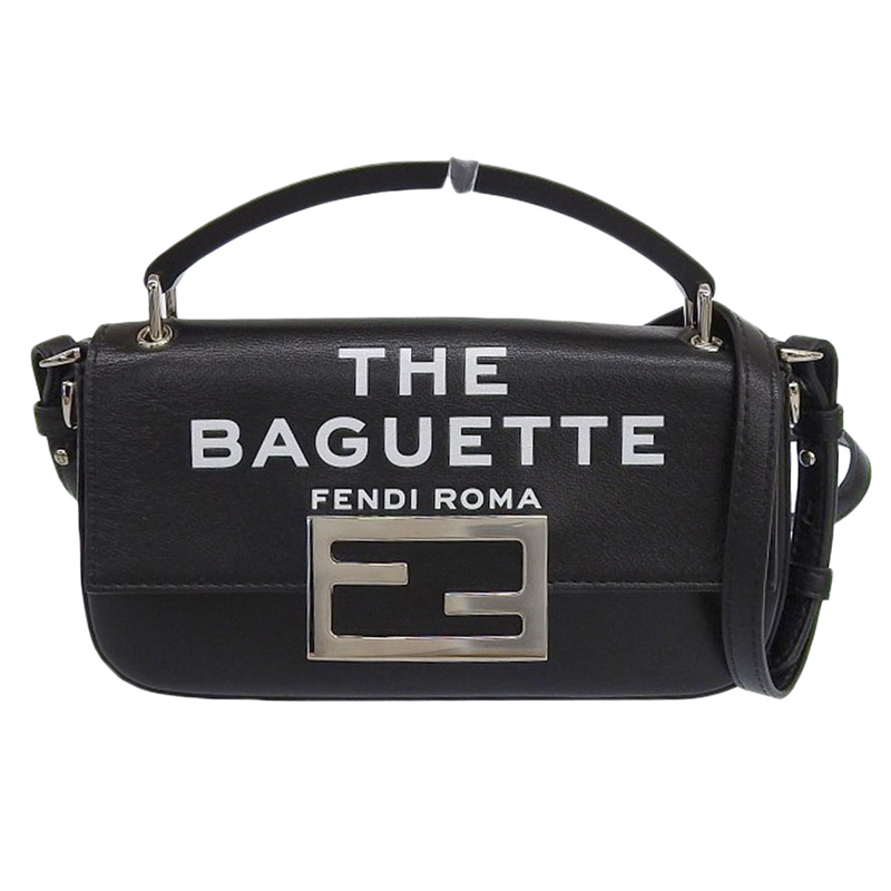 フェンディ FENDI マークジェイコブスコラボ バゲット フォンポーチ 2WAYバッグ ショルダー レザー ブラック 7AS142 中古 OB1974