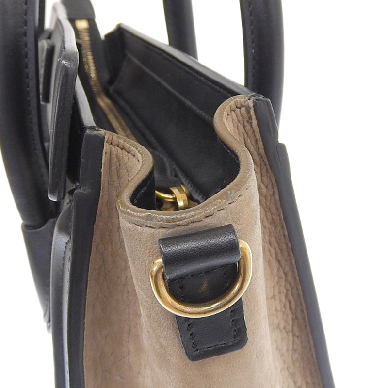 http://セリーヌ%20CELINE%20ラゲージ%20ナノショッパー%202WAYバッグ%20ハンドバッグ%20ショルダー%20レザー%20ホワイト%20ブラック%20ブラウン%20中古%20OB1991