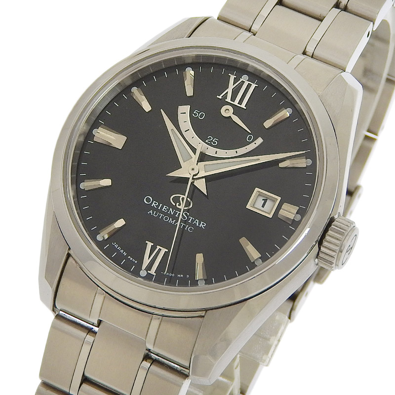 http://オリエントスター%20ORIENT%20STAR%20時計%20コンテンポラリー%20自動巻き%20腕時計%20メンズ%20SS%20ブラック文字盤%20RK-AU0004B%20美品%20OW0434