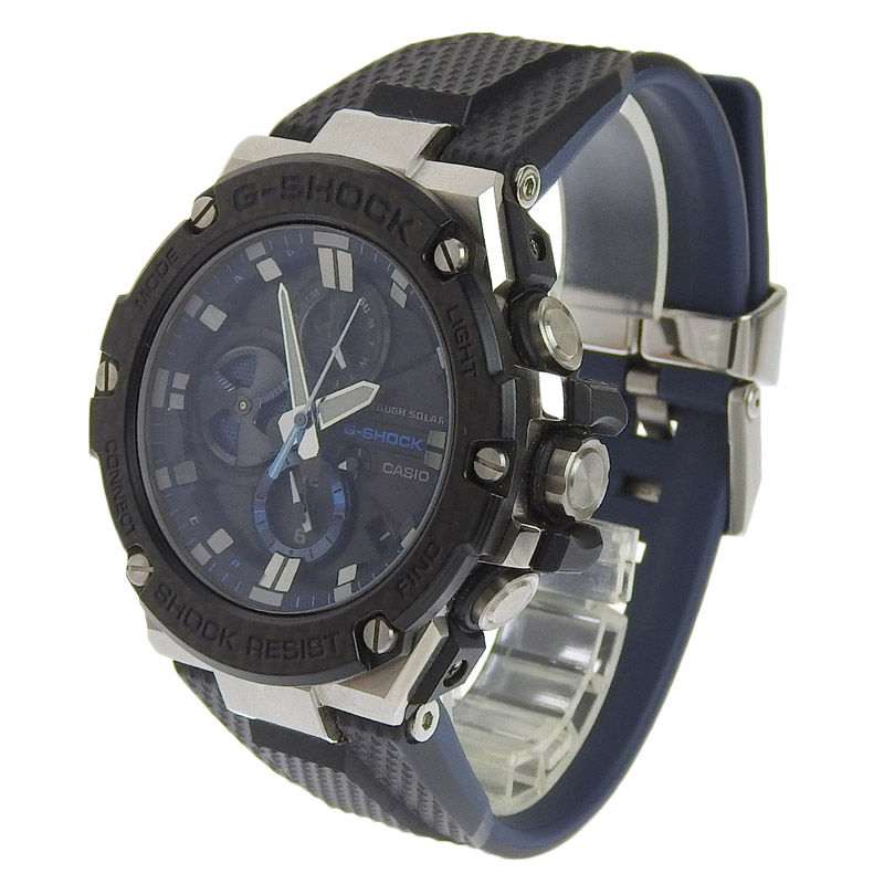 http://カシオ%20CASIO%20時計%20Gショック%20ソーラー%20腕時計%20メンズ%20SS/ラバー%20ブラック文字盤%20GST-B100XA%20中古%20OW0435