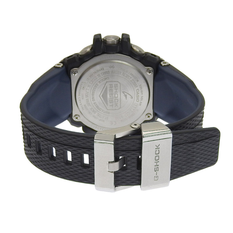 http://カシオ%20CASIO%20時計%20Gショック%20ソーラー%20腕時計%20メンズ%20SS/ラバー%20ブラック文字盤%20GST-B100XA%20中古%20OW0435